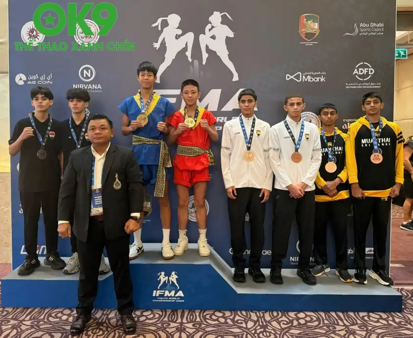 Mai Tuấn Anh/Đinh Văn Đức Anh - HCV nội dung biểu diễn Mai Muay lứa tuổi 14-15. Mai Tuấn Anh/Đinh Văn Đức Anh - HCV nội dung biểu diễn Mai Muay lứa tuổi 14-15.